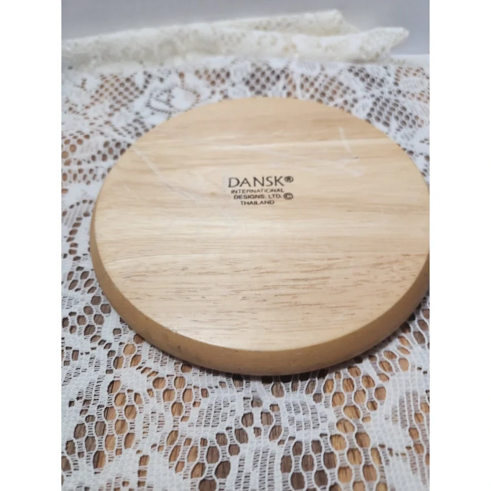 Vintage Dansk Umbrian Fruits Tile And Wood Trivet‎ MCM Thailand 7